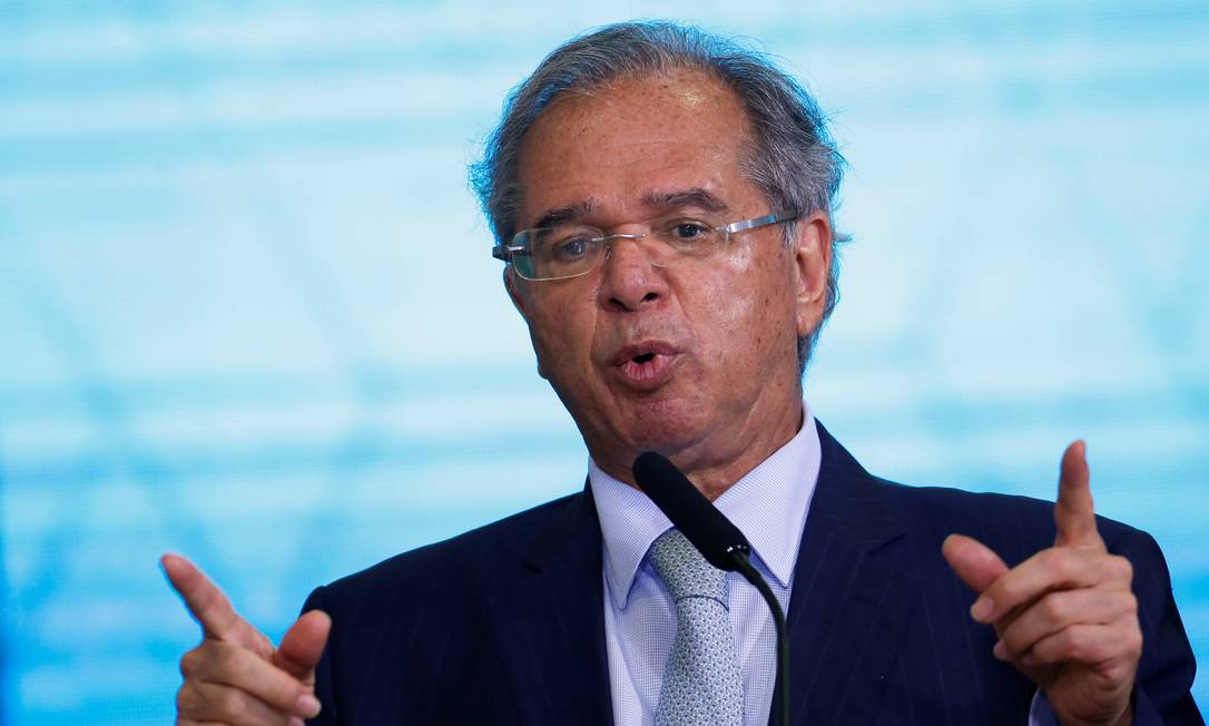 O ministro da Economia, Paulo Guedes, durante evento no Palácio do Planalto Foto: Adriano Machado/Reuters/25-10-2021