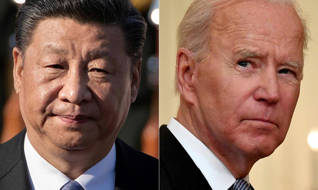 Xi Jinping e Joe Biden terão reunião virtual nesta segunda-feira Foto: AFP