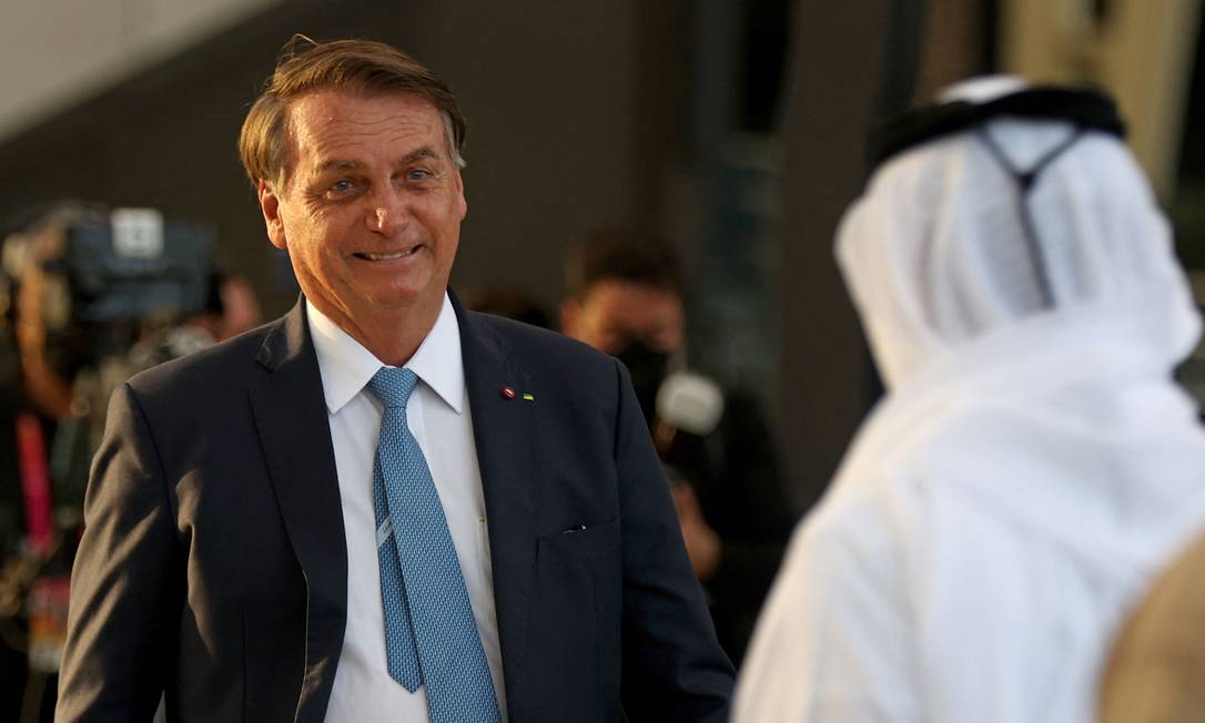 O presidente Jair Bolsonaro visita a Expo 2020, em Dubai Foto: - / AFP