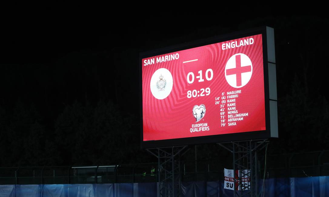 Ingleses chegaram à goleada sobre San Marino e se classificaram para a Copa Foto: CARL RECINE / Action Images via Reuters
