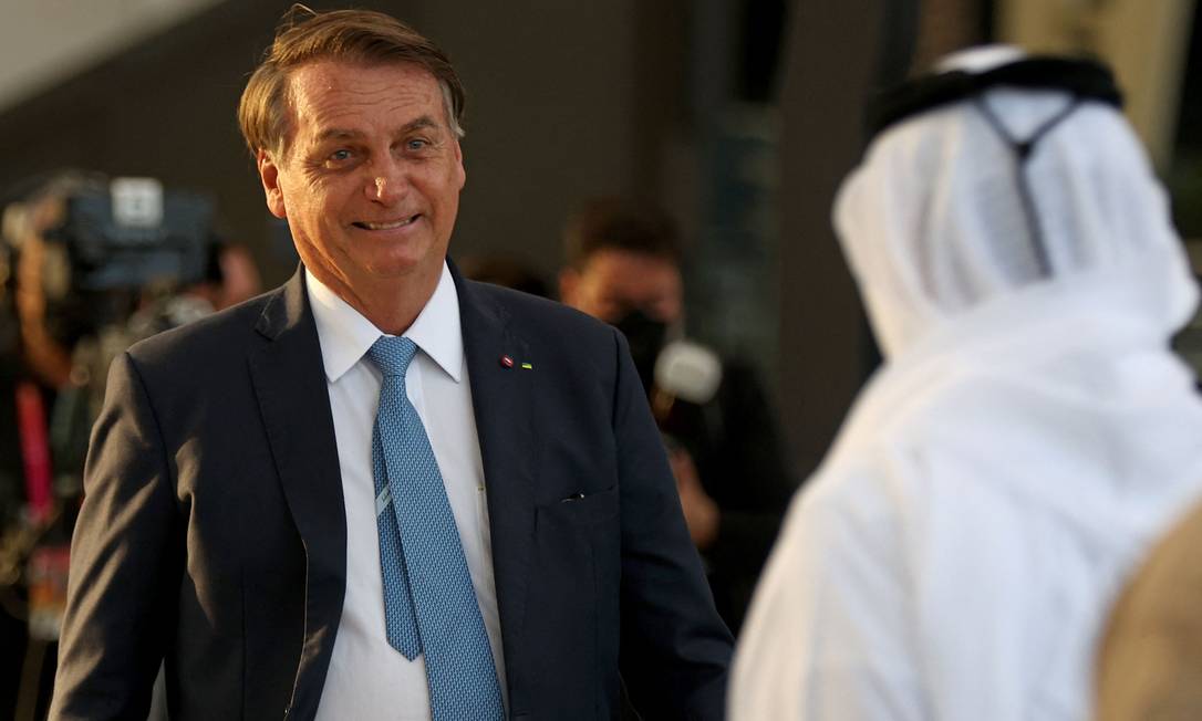 Presidente Jair Bolsonaro em viagem a Dubai Foto: - / AFP