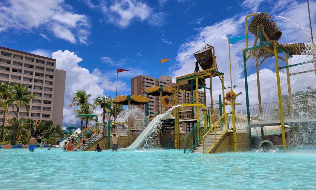 Um dos brinquedos da área infantil do parque aquático Hot Park Olímpia, que prepara uma expansão de 30% de sua área para 2022 Foto: Eduardo Maia / O Globo