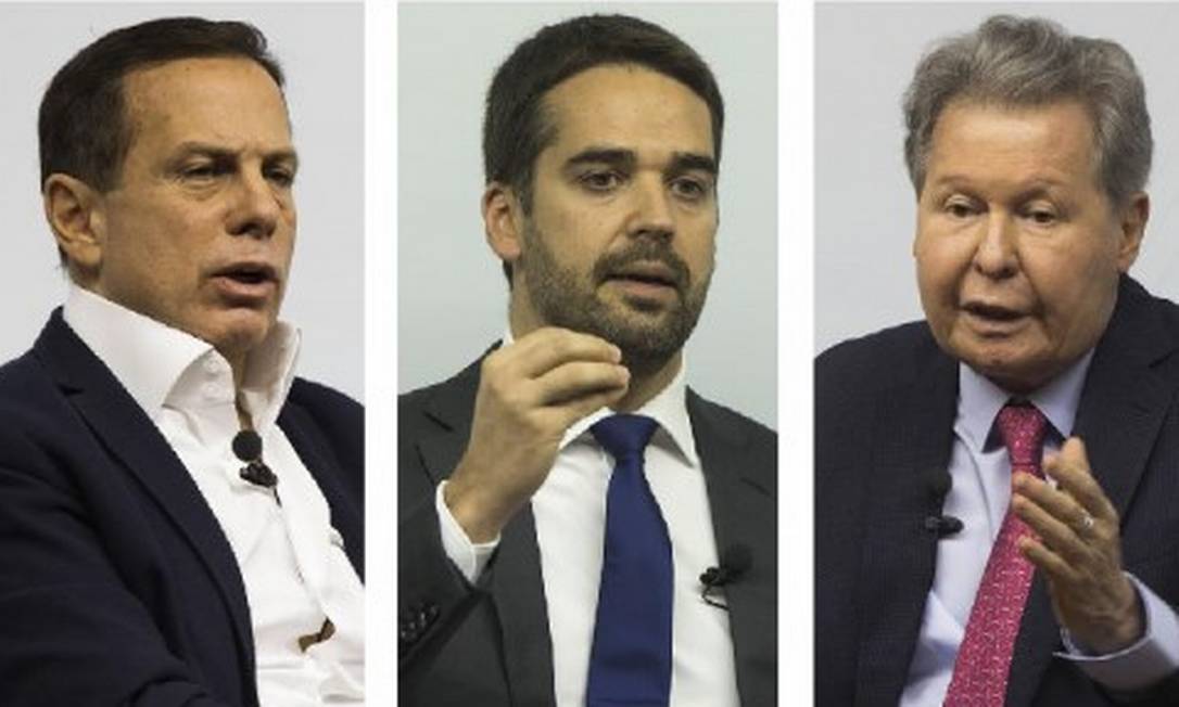 João Doria, Eduardo Leite e Arthur Virgílio são candidatos na prévias do PSDB que vai escolher o candidato do partido à Predidência Foto: Arquivo O Globo
