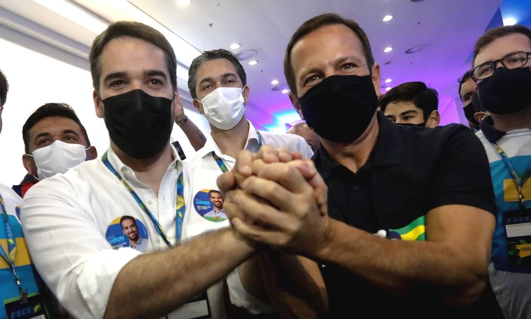 Os governadores Eduardo Leite e João Doria concorrem para ser o candidato do PSDB à Presidência em 2022 Foto: CRISTIANO MARIZ / Agência O Globo