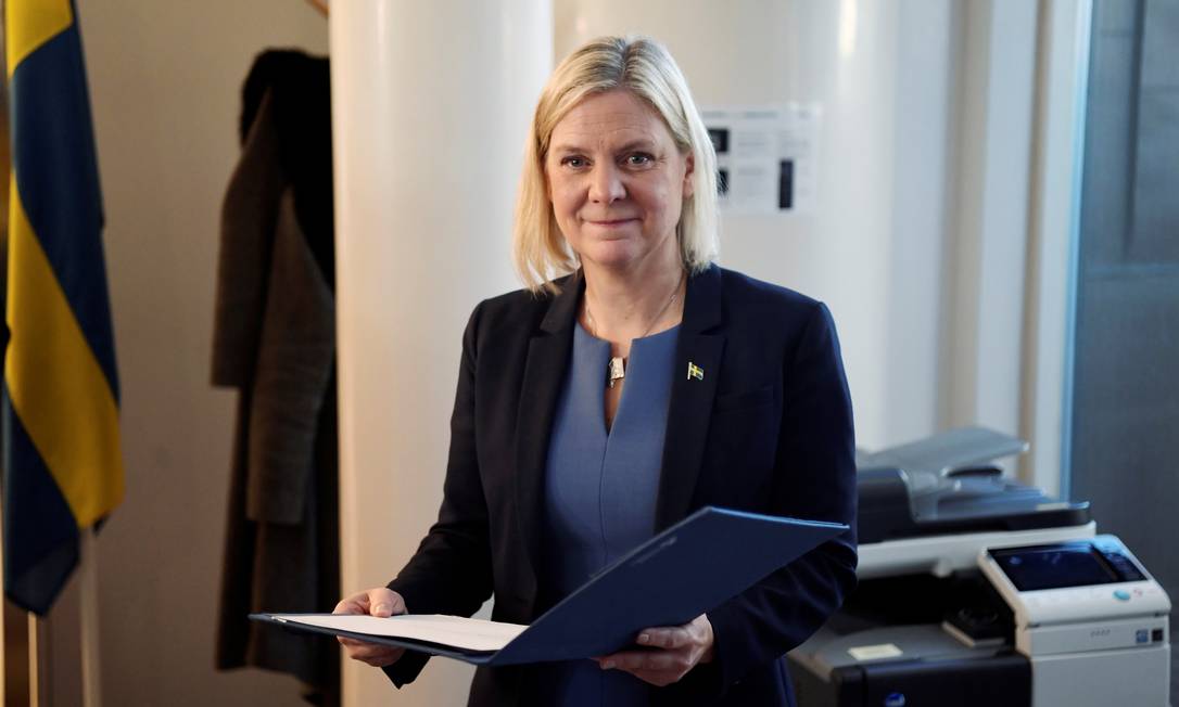 A economista Magdalena Andersson, de 54 anos, nova premier da Suécia Foto: TT NEWS AGENCY / via REUTERS