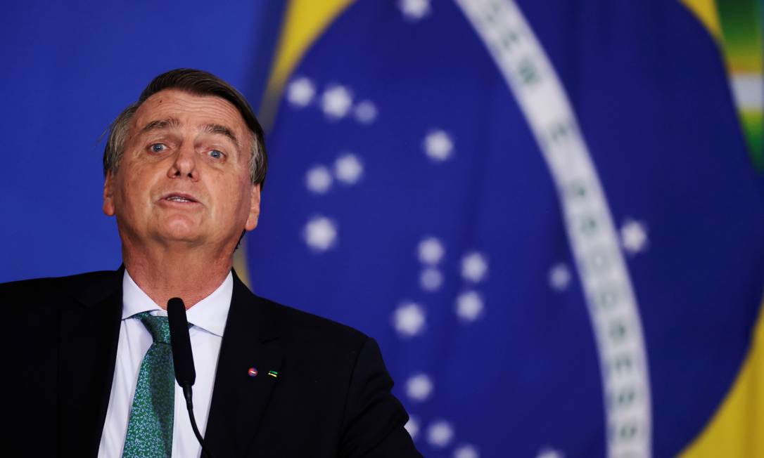O presidente Jair Bolsonaro discursa em cerimônia no Palácio do Planalto Foto: UESLEI MARCELINO / Ueslei Marcelino/Reuters