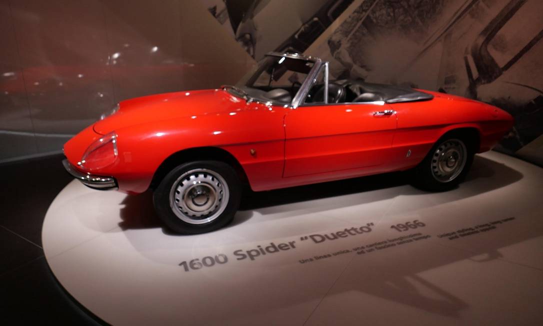 O 1600 Alfa Spider Duetto, usado por Dustin Hoffman em 'A primeira noite de um homem', no museu da Alfa Romeo, nos arredores de Milão Foto: Stephen Williams / The New York Times