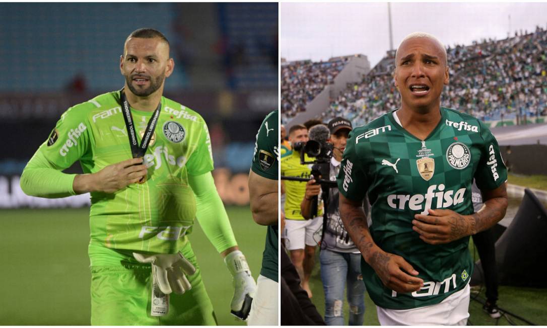 Weverton e Deyverson foram os personagens da conquista do Palmeiras Foto: Cesar Greco/Palmeiras e Juan Mabromata/AFP