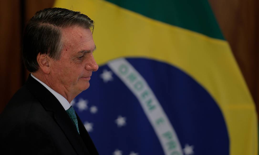 O presidente Jair Bolsonaro, durante visita do presidente do Paraguai, Mario Abdo Benítez Foto: Cristiano Mariz/Agência O Globo/24-11-2021