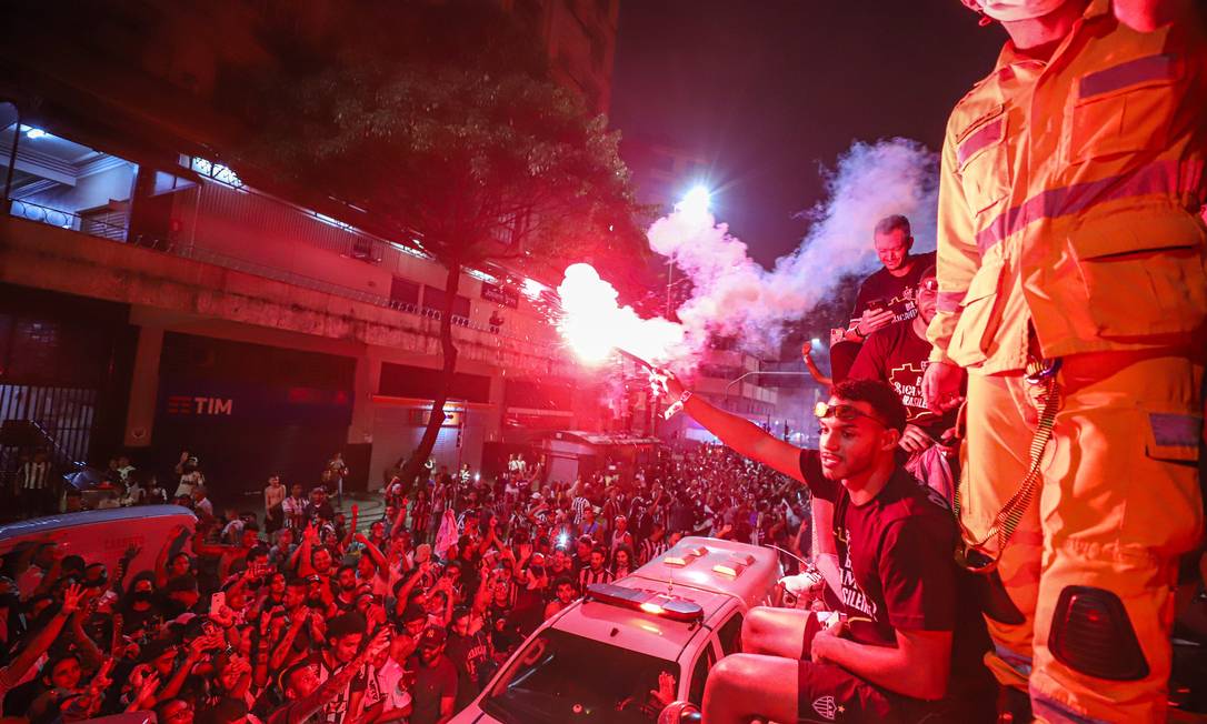 A festa da torcida do Atlético nas ruas de BH Foto: Pedro Souza / Atlético