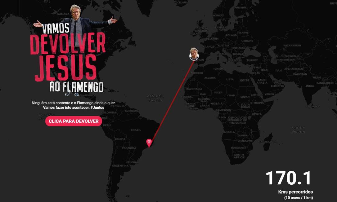 Site pede 'devolução' de Jesus ao Flamengo Foto: Reprodução