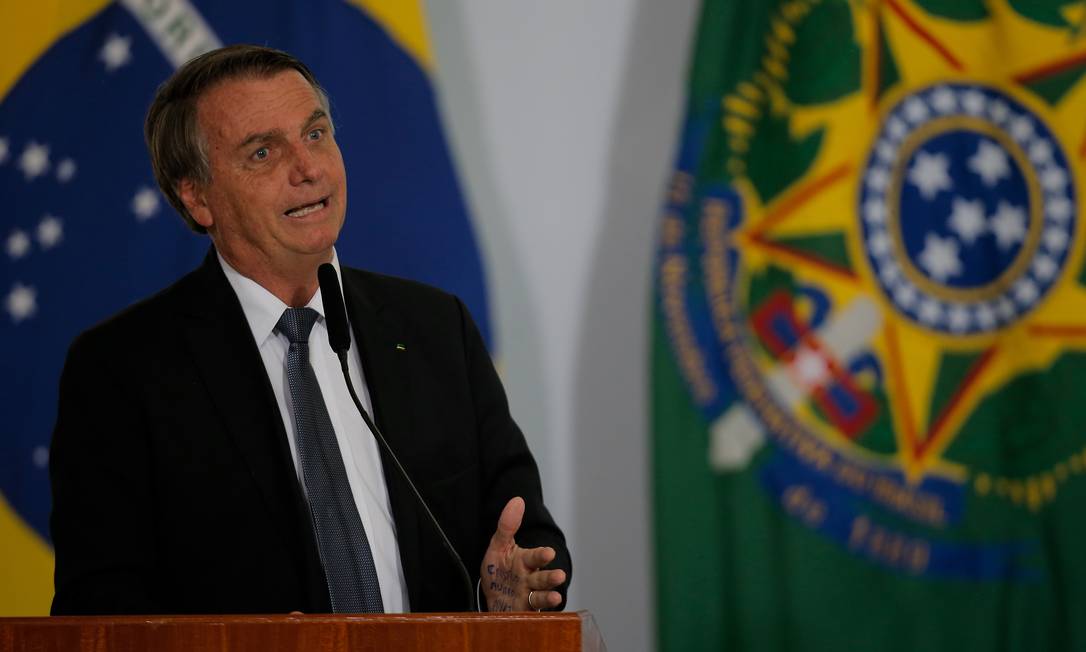 O presidente Jair Bolsonaro participa de cerimônia no Palácio do Planalto Foto: Cristiano Mariz/Agência O Globo/02-12-2021