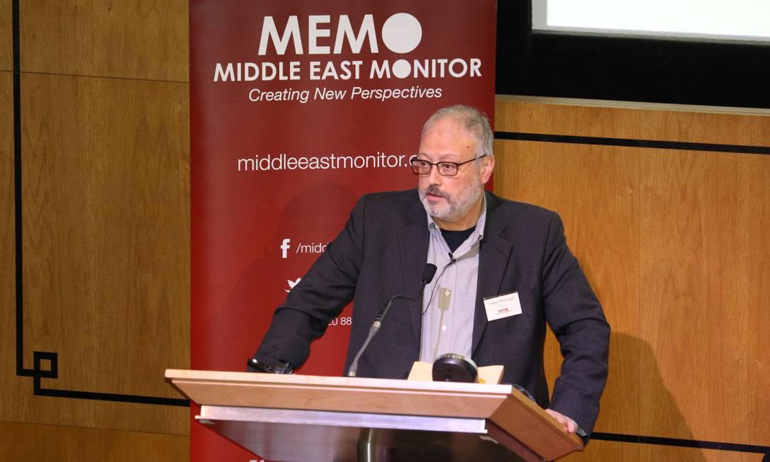 O jornalista Jamal Khashoggi, durante evento em Londres em 2018 Foto: HANDOUT / REUTERS