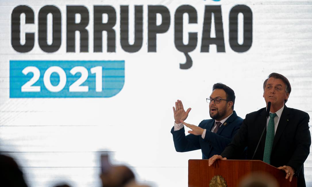 Bolsonaro participa de evento sobre o Dia Internacional Contra a Corrupção, no Palácio do Planalto Foto: Cristiano Mariz / Agência O Globo