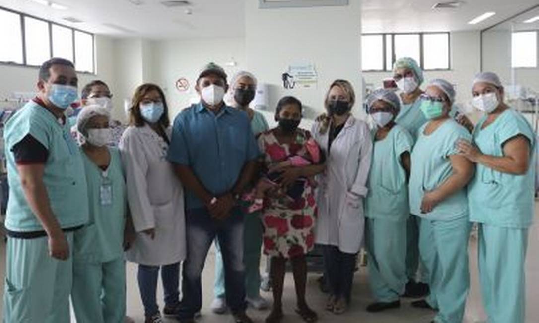 Criança nasce com 7 quilos no Pará e surpreende pais e equipe médica da maternidade Foto: Divulgação Fundação da Santa Casa de Misericória