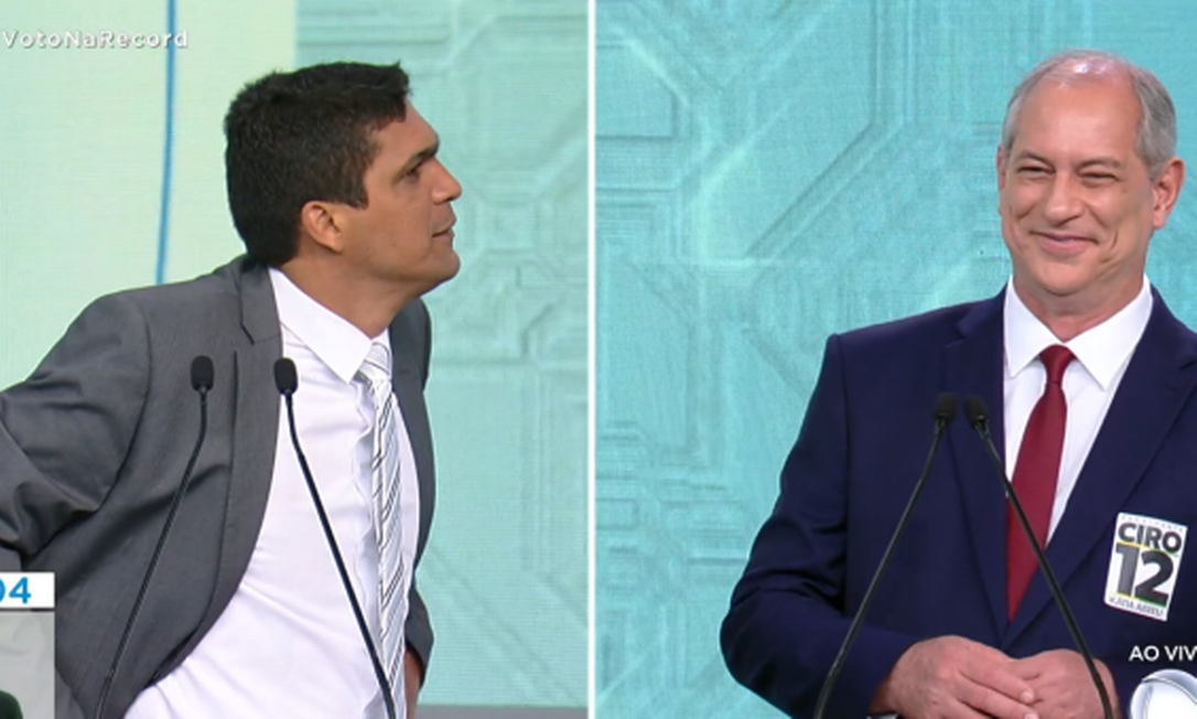 Daciolo e Ciro Gomes em debate nas eleições de 2018 Foto: Reprodução/ TV Record