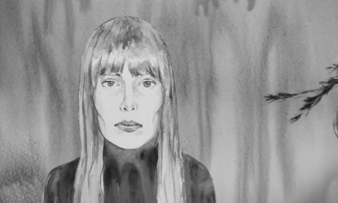 Ilustração do clipe de 'River', de Joni Mitchell Foto: Reprodução
