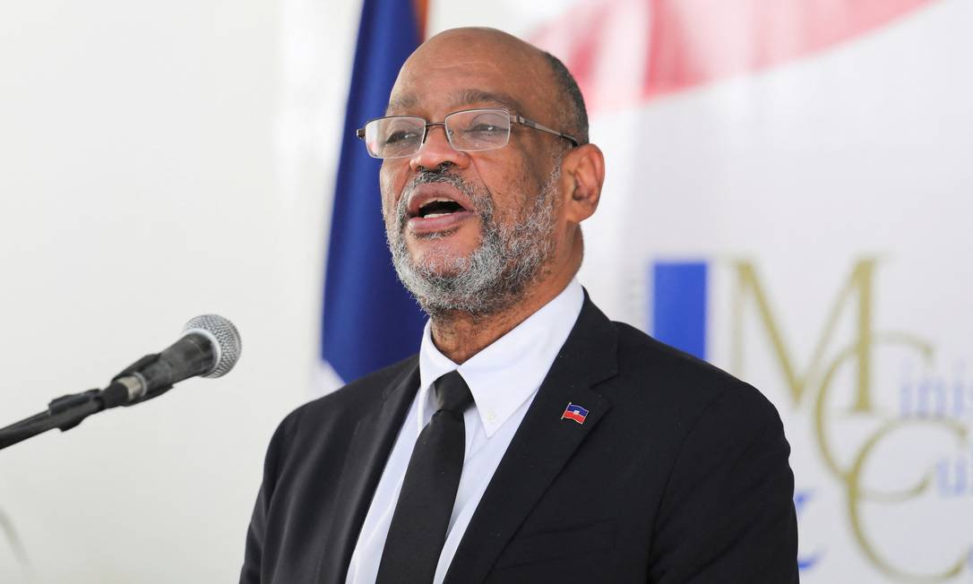 Ariel Henry, primeiro-ministro do Haiti, durante cerimônia em Porto Príncipe, no dia 26 de novembro Foto: RALPH TEDY EROL / REUTERS