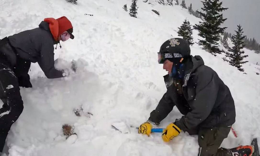 Estudantes desenterram cão atingido por avalanche nos EUA Foto: Reprodução