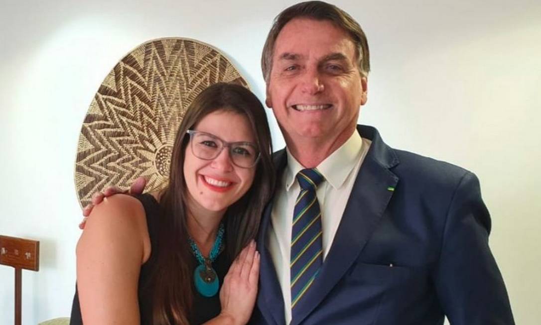 Bárbara Destefani e presidente Jair Bolsonaro. Foto: Reprodução / Twitter