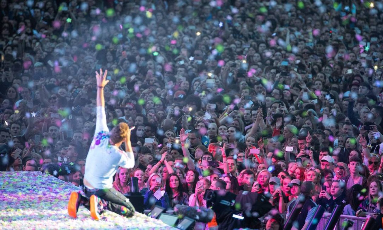 O Coldplay estará mais uma vez no Rock in Rio, no Parque Olímpico: será atração em 10 de setembro Foto: Divulgação/Rex Features via AP Images