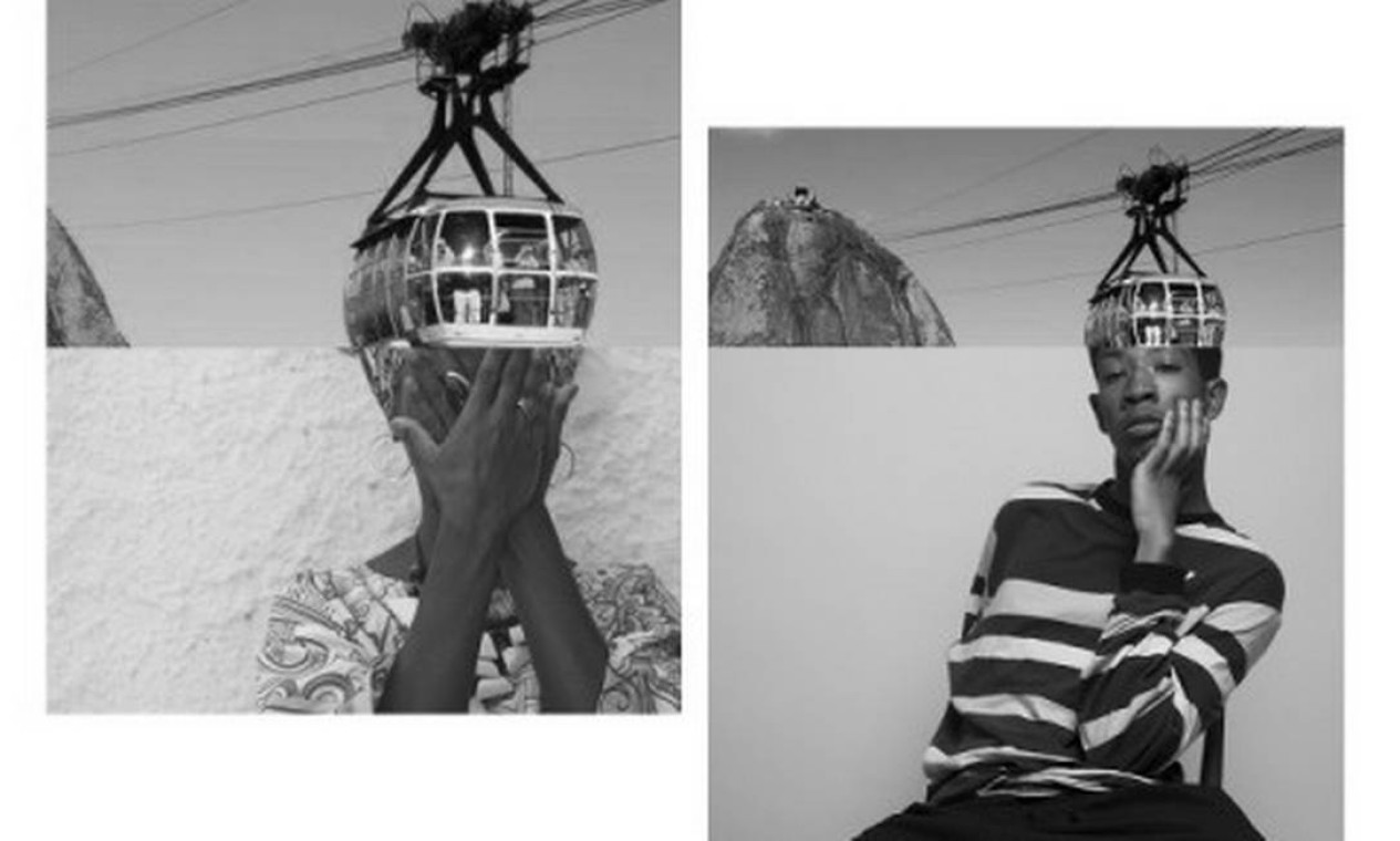 Nas fotos, pessoas negras e faveladas sustentam locais icônicos da cidade em suas cabeças Foto: Joelington Rios