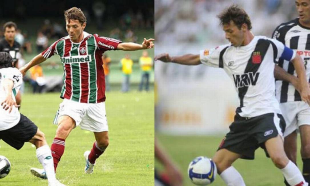 Leandro Amaral deixou o Vasco em 2007 e acertou com o Fluminense em 2008. Mas um imbróglio judicial o fez retornar à Colina após poucos jogos pelo tricolor Foto: Editoria de Arte