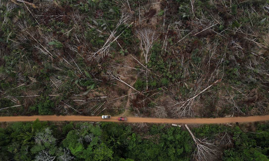 Vista aérea de área desflorestada em Apuí, no Amazonas, em setembro; operação de Garantia de Lei e da Ordem foi insuficiente Foto: BRUNO KELLY / REUTERS