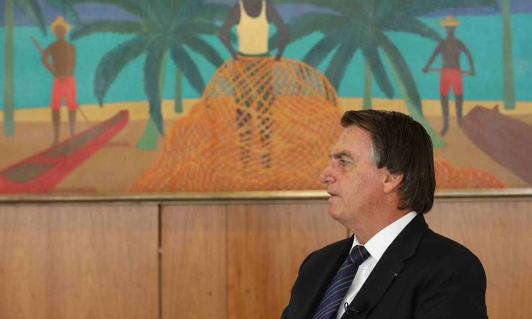O presidente Jair Bolsonaro, durante entrevista Foto: Clauber Cleber Caetano/Presidência/14-01-2022
