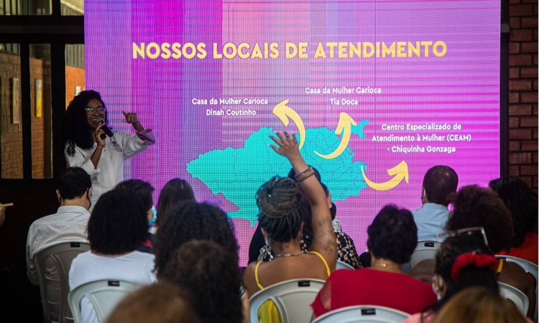 O lançamento do Cartão Mulher Carioca: para mulheres em situação de violência doméstica e de vulnerabilidade social Foto: Hermes de Paula / Agência O Globo