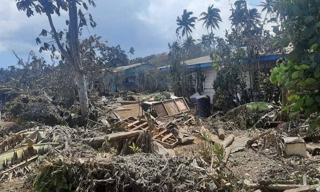 Fotos do governo de Tonga mostram destruição após erupção e tsunami Foto: Reprodução/ConsulateKoT