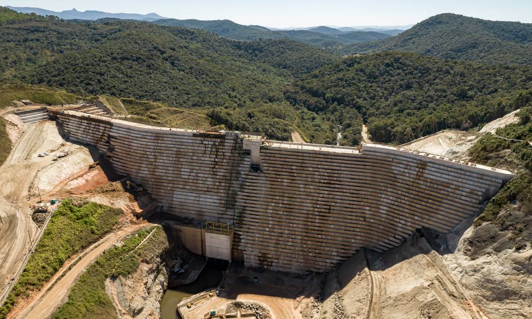 Muro de contenção feito pela Vale na barragem de Forquilha, em Itabirito (MG) Foto: Vale
