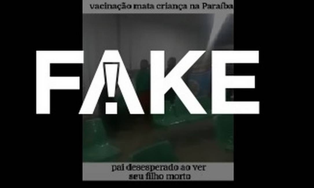 É #FAKE que vídeo mostre pai desesperado na Paraíba ao ver o filho morto por causa da vacina Foto: Reprodução