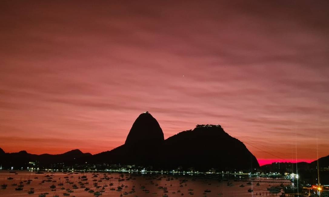 Céu rosa no Rio de Janeiro Foto: Elisa Soupin / Divulgação
