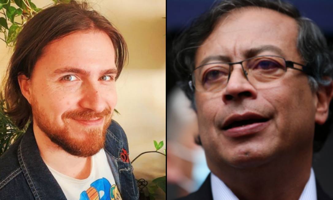 Jornalista brasileiro Gustavo Petró (à esquerda) e o senador colombiano Gustavo Petro (à direita) Foto: Instagram Reprodução (esquerda) e LUISA GONZALEZ / REUTERS (direita)