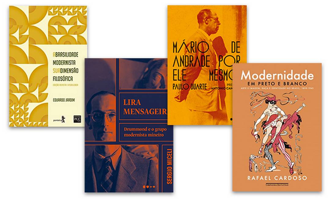 Capas de livros publicados para as celebrações do cententário da Semana de Arte Moderna de 1922 Foto: Reprodução
