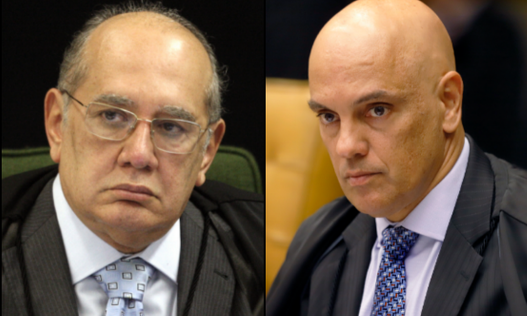 Ministros do Supremo Tribunal Federal (STF), Gilmar Mendes (à esquerda) e Alexandre de Moraes (à direita) Foto: Nelson Jr./SCO/STF