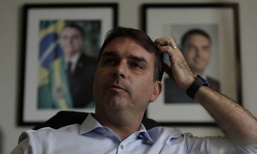 O senador Flávio Bolsonaro (PL-RJ) Foto: CRISTIANO MARIZ / Agência O Globo