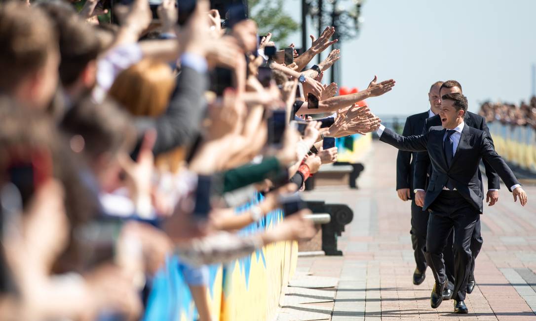 Presidente da Ucrânia, Volodymyr Zelensky, durante cerimônia de posse em maio de 2019 Foto: HANDOUT / Reuters