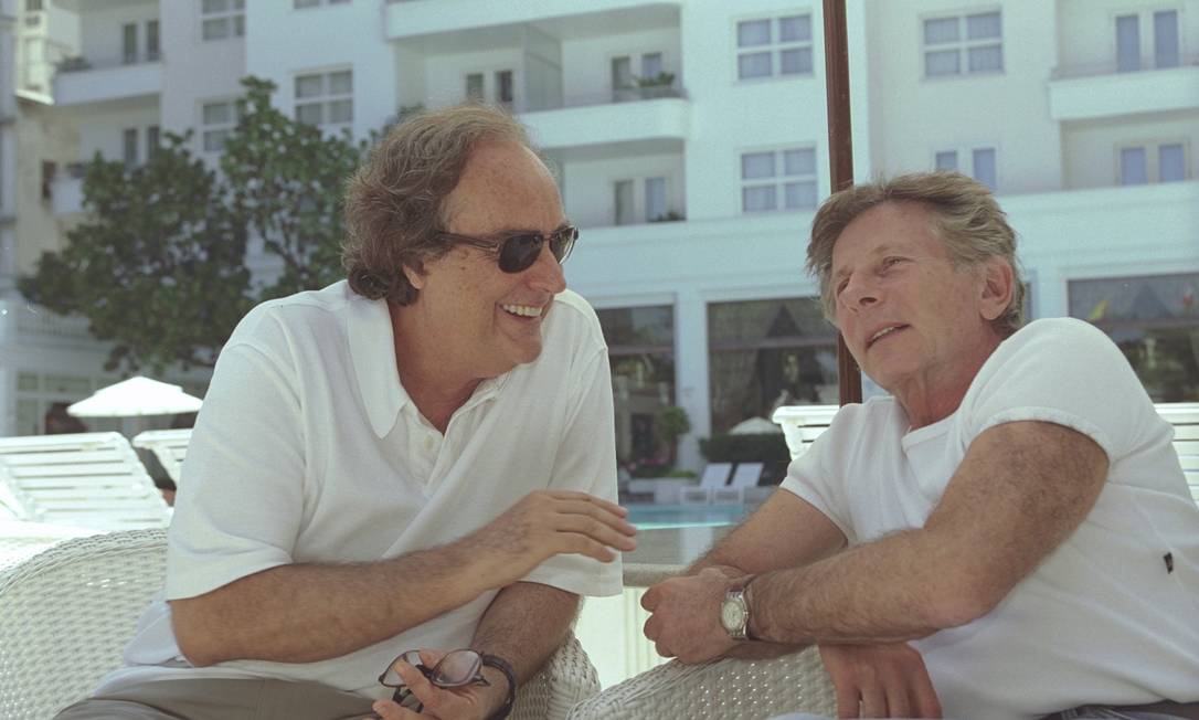 Jabor e Roman Polanski, cineasta francês, no Copacabana Palace em 2002 Foto: Ana Branco / Agência O Globo