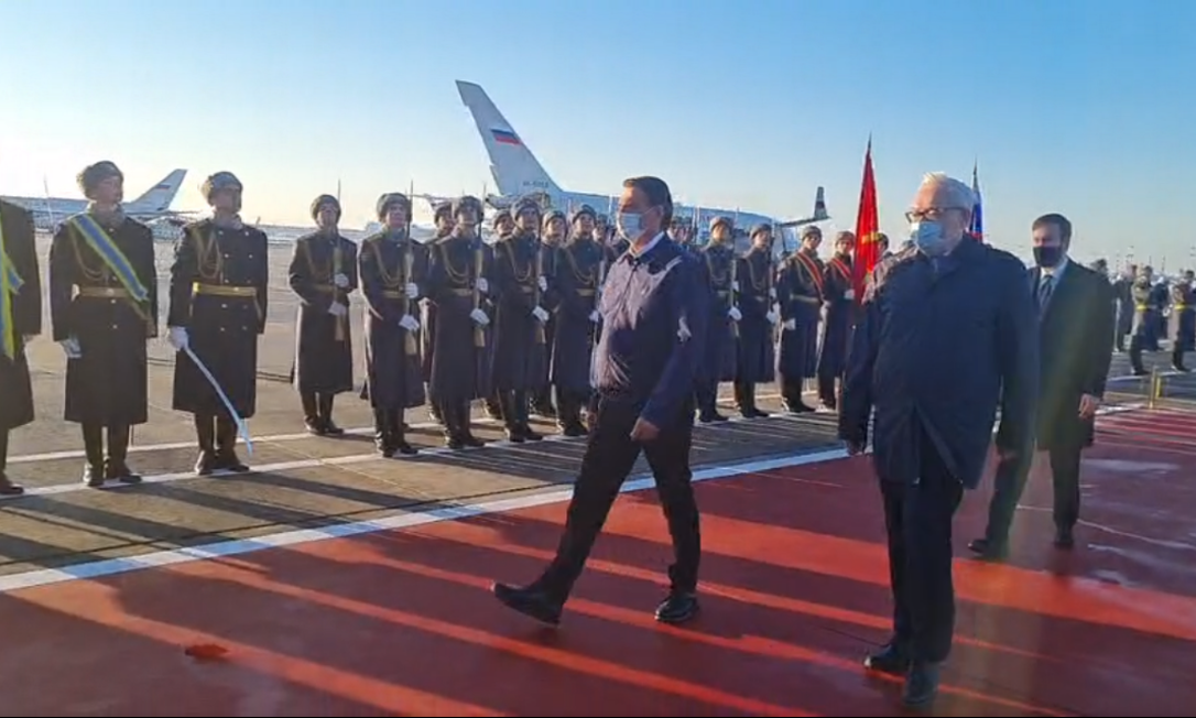 Presidente Bolsonaro chega a Moscou Foto: Reprodução