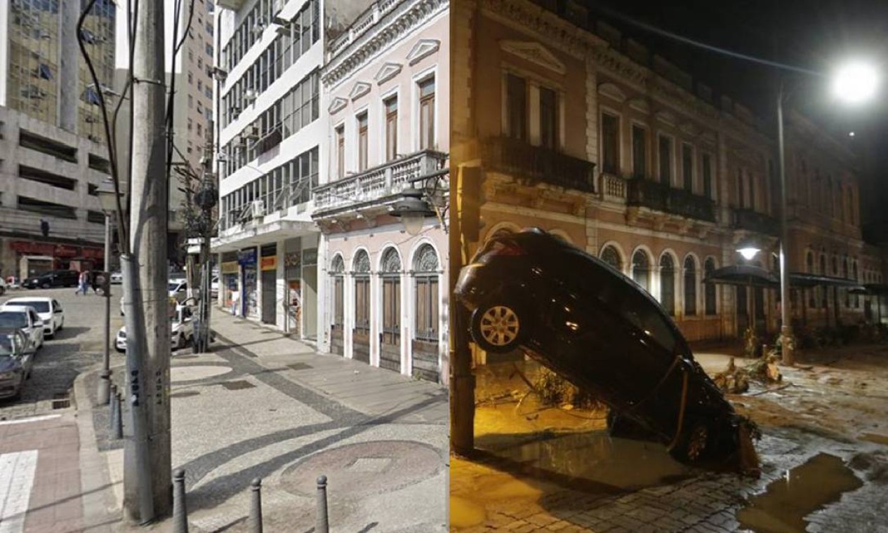 Rua do Imperador, na altura do Cefet Foto: Google Street View e Domingos Peixoto / Editoria de Arte