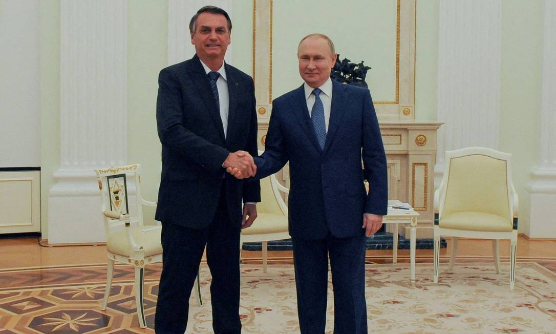 Bolsonaro e Putin no Kremlin, esta semana: solidariedade brasileira à Rússia irritam EUA Foto: SPUTNIK / via REUTERS/16-02-2022