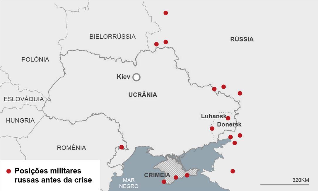 Mapas mostram a invasão russa na Ucrânia passo a passo Foto: Arte/O GLOBO