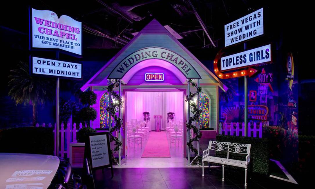 Capela de casamento do museu de cera Madame Tussauds de Las Vegas Foto: Reprodução