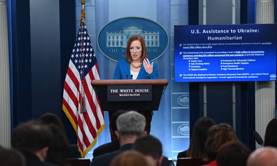 A porta-voz da Casa Branca Jen Psaki disse que EUA 'não veem motivo para alterar alerta nuclear' Foto: Brendan Smialowski / AFP