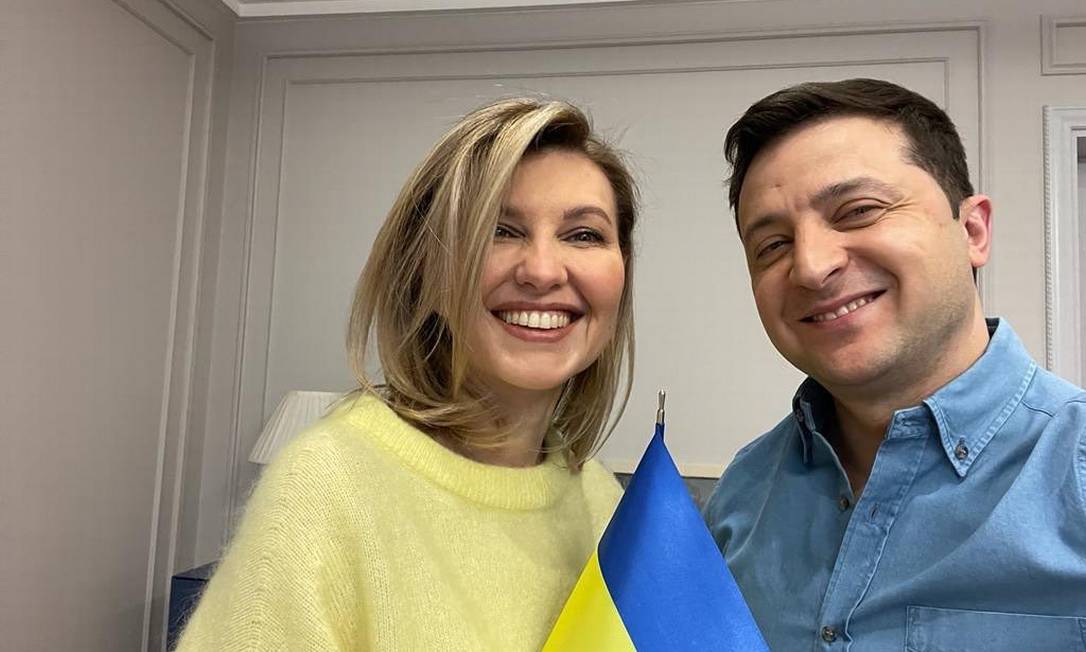 Olena e o marido Volodymyr Zelensky, presidente da Ucrânia Foto: Reprodução/Instagram