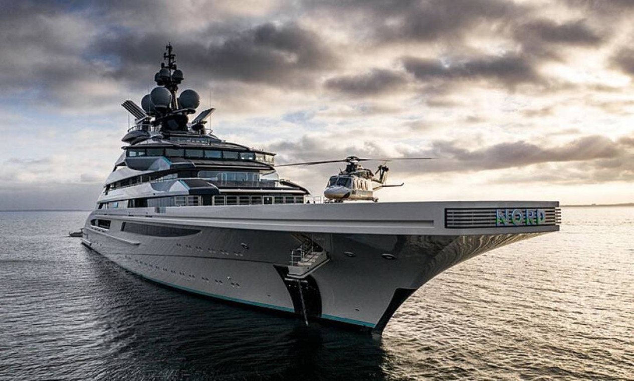 O superyacht Nord, de 465 pés, de propriedade de Alexei Mordashov, bilionário do aço Foto: Reprodução