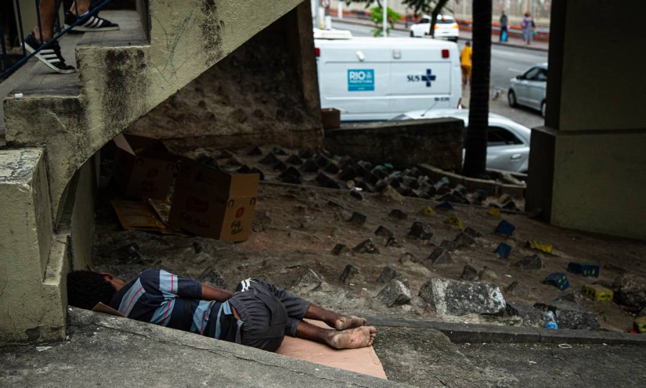 Das 7.272 pessoas em situação de rua identificadas em 2020, a maioria era de homens. Havia 1.360 mulheres (18,7% do total) Foto: Hermes de Paula / Agência O Globo
