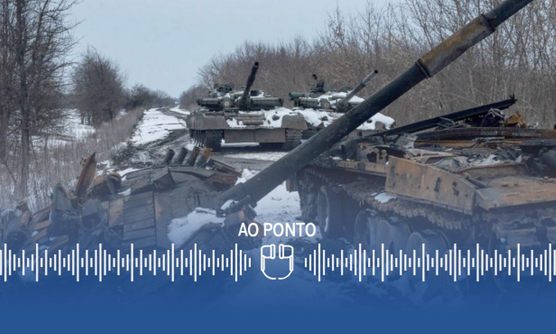 Tanque da Rússia destruído na região de Sumy, na Ucrânia. Dispersão de tropas é detectada Foto: Reuters